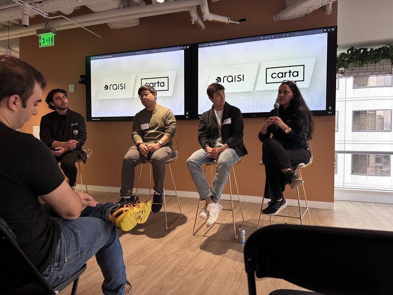 The panel at Raisi x Carta Pitch Night