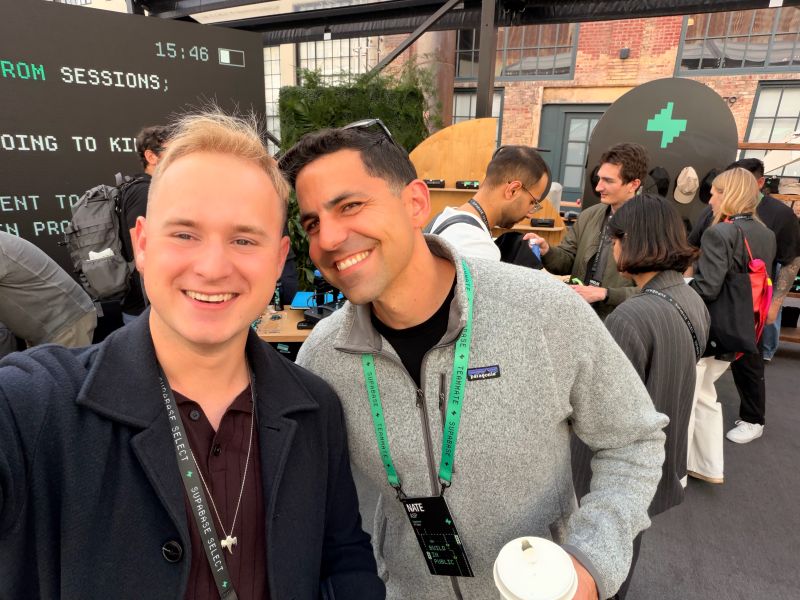 Maksymilian Rechnio and Nate from Supabase at Supabase Select